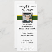 Invitations de diplômes Green & Gold School (Devant / Derrière)