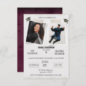 Invitations de diplômes jumeaux (Devant / Derrière)