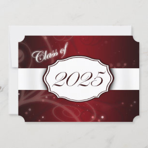 Invitations de diplômés Red and White 2025