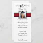 Invitations de diplômés Red & Black School (Devant / Derrière)