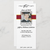 Invitations de diplômés Red & Gold School (Devant / Derrière)