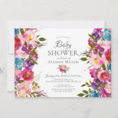 Invitations de douche à bulle rose violet (Devant)