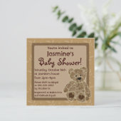 invitations de douche à l'ours brun neutre (Debout devant)