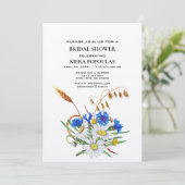 Invitations de douche à marée florale Boho - Éléga (Debout devant)