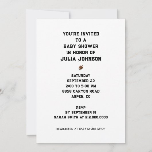 INVITATIONS DE DOUCHE BÉBÉ (Dos)