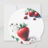 Invitations de douche bébé Aquarelle Fraises (Dos)