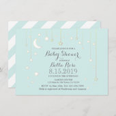 Invitations de douche bébé avec étoile grise Mint (Devant / Derrière)