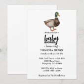 Invitations de douche bébé canard de Mallard (Devant / Derrière)