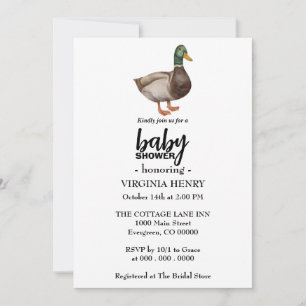 Invitations de douche bébé canard de Mallard