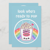 Invitations De Douche Bébé Cute Popcorn (Devant / Derrière)