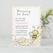 Invitations de douche bébé d'abeille Rustic Girl (Debout devant)