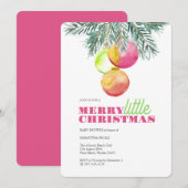 Invitations de douche bébé de Noël (Devant / Derrière)