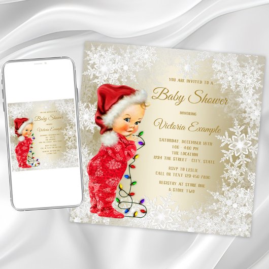 Invitations de douche bébé de Noël