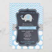 Invitations de douche bébé éléphant (Devant / Derrière)
