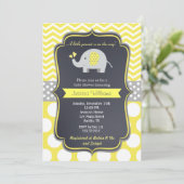 Invitations de douche bébé éléphant (Debout devant)