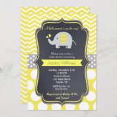 Invitations de douche bébé éléphant (Devant / Derrière)