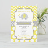 Invitations de douche bébé éléphant (Debout devant)