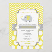 Invitations de douche bébé éléphant (Devant / Derrière)