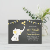 Invitations de douche bébé éléphant | Neutre (Debout devant)