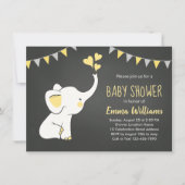 Invitations de douche bébé éléphant | Neutre (Devant)