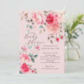 Invitations de douche Bébé en Fleur de Bruit (Debout devant)