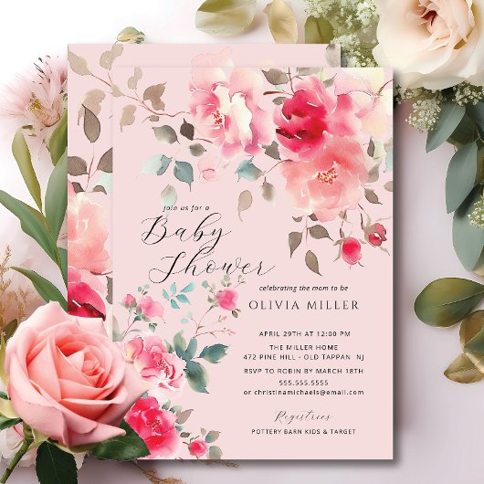 Invitations de douche Bébé en Fleur de Bruit