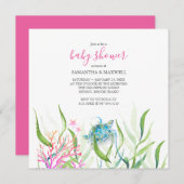 Invitations de douche bébé fille sous la mer (Devant / Derrière)