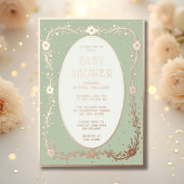 Invitations De Douche Bébé Foil Sexe Neutre Floral