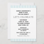 Invitations de douche bébé garçon (Dos)