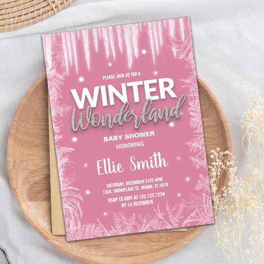 Invitations de douche bébé hiver Parties scintilla