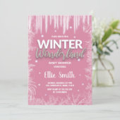 Invitations de douche bébé hiver Parties scintilla (Debout devant)