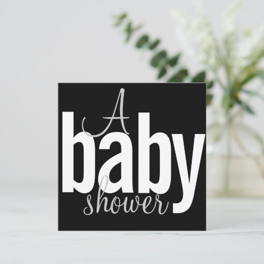 Invitations de douche bébé moderne (Debout devant)