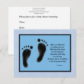 Invitations de douche bébé personnalisées Pieds bé (Devant / Derrière)