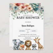 Invitations de douche bébé personnalisées | Thème  (Devant / Derrière)