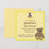 Invitations de douche bébé pour ours neutres de se (Devant / Derrière)