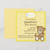 Invitations de douche bébé pour ours neutres de se (Devant / Derrière)
