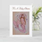 Invitations de douche bébé sirène enceinte par Ren (Debout devant)