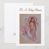 Invitations de douche bébé sirène enceinte par Ren (Devant / Derrière)