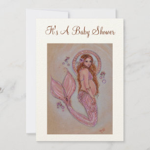 Invitations de douche bébé sirène enceinte par Ren