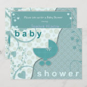 Invitations de douche bébé Soft Turquoise garçon o (Devant / Derrière)