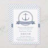 Invitations De Douche Bébée À Thème Nautique Éléga (Devant / Derrière)