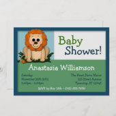 Invitations De Douche Bébée Couleur Lion Cute (Devant / Derrière)