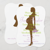 Invitations De Douche Bébée Silhouette Purple Cour (Devant / Derrière)