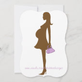Invitations De Douche Bébée Silhouette Purple Cour (Dos)
