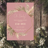 Invitations de douche Boho Pampas en laiton
