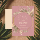 Invitations de douche Boho Pampas en laiton
