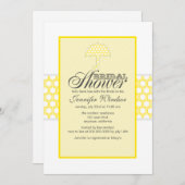 Invitations De Douche Bridal Canary Jaune Et Grey (Devant / Derrière)