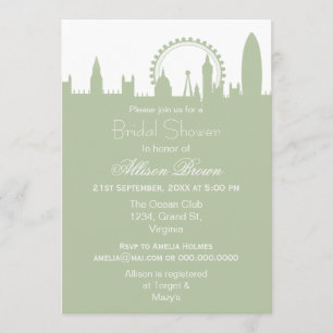 Invitations de douche Bridal de London Skyline Sag
