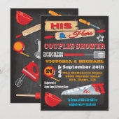 Invitations de douche Chalkboard pour ses couples (Devant / Derrière)