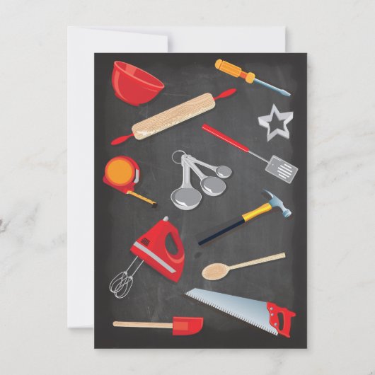 Invitations de douche Chalkboard pour ses couples  (Dos)